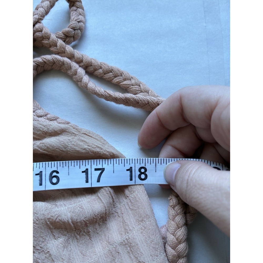 Boho Maxi Dress Sz M Tan Festival Strappy Back Beach - Picture 6 of 8